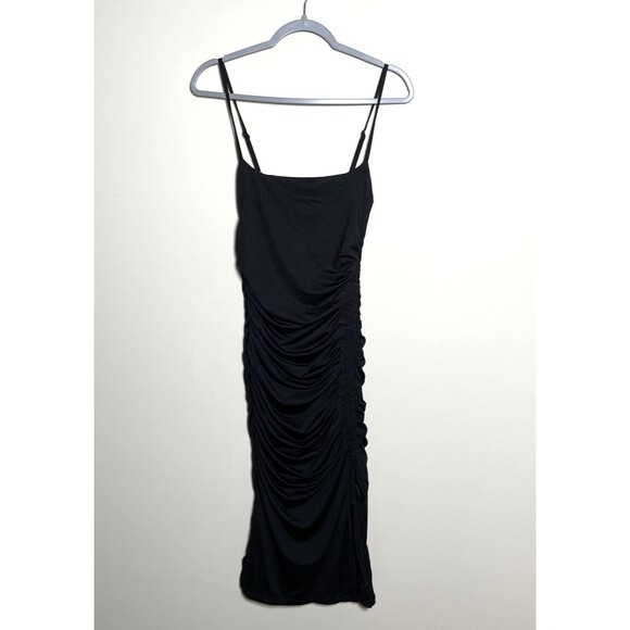 Princess Polly Adalee Midi Dress Black Women's Thigh Slit Size 8 Party Cocktail - Picture 2 of 11
